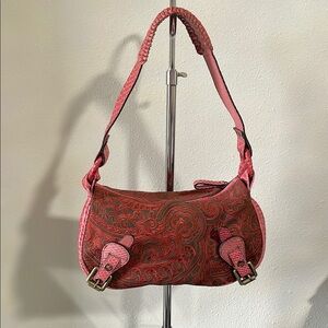 🍂 Hype Pink and Red Paisley Shoulder Bag